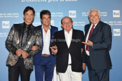 05/07/2016 Roma presntazione dei palinsesti RAI, nella foto: Giancarlo Magalli, Fox, Marcello Cirillo, Guardì
