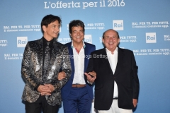 05/07/2016 Roma presntazione dei palinsesti RAI, nella foto: Giancarlo Magalli, Fox, Marcello Cirillo