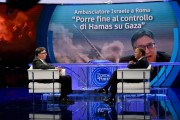 Foto/IPP/Gioia BotteghiRoma10/10/2023 ospite della tramissione  l ambasciatore israeliano in Italia Alon Bar con Bruno VespaItaly Photo Press - World Copyright