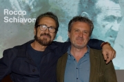 Foto/IPP/Gioia Botteghi12/10/2018 Roma, presentazione della seconda serie della fiction Rocco Schiavone, nella foto: Marco Giallini e lo scrittore Antonio Manzini Italy Photo Press - World Copyright