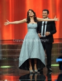 11/01/2013 Roma trasmissione rai uno RIUSCIRANNO I NOSTRI EROI, nella foto: Donatella Finocchiaro Max Giusti