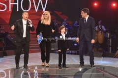 11/12/2016 Roma serata Telethon Show, nella foto: Paolo Belli e Nicolò Tagliente con Frizzi e Venier